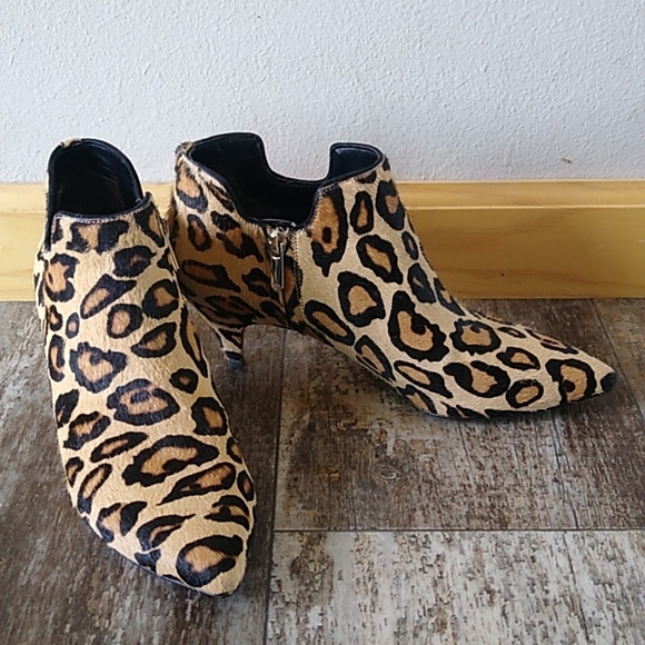 Sam Edelman Shoes - Sam Edelman leopard print calf hair ankle boots 7 1/2"